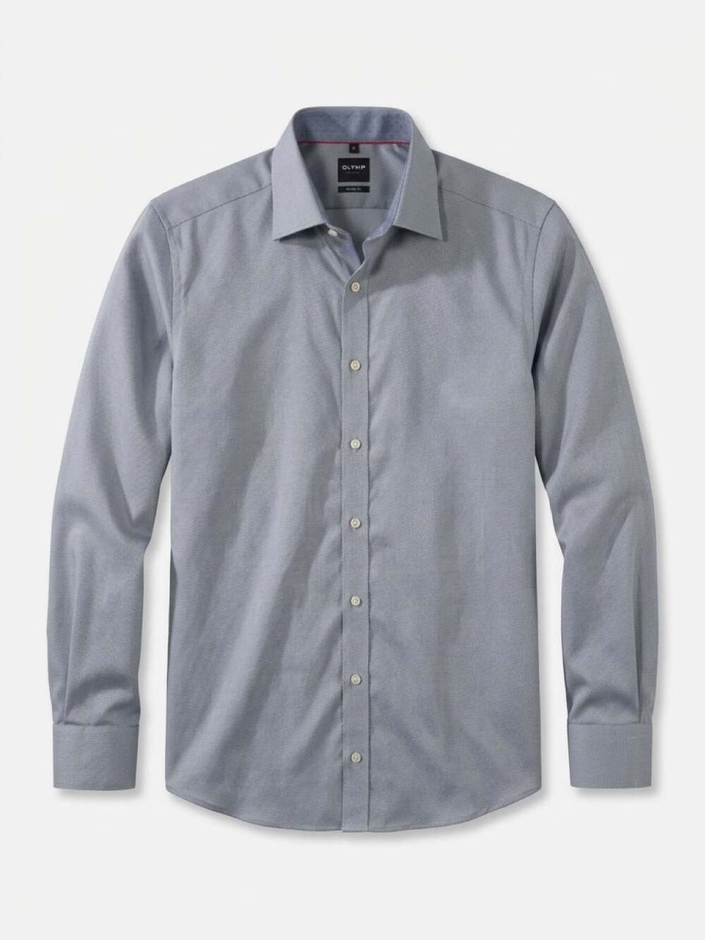 Olymp Level Five Body Fit Dress Shirt Blue Pattern Long Sleeve